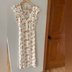 Reformation Yellow Floral Dress